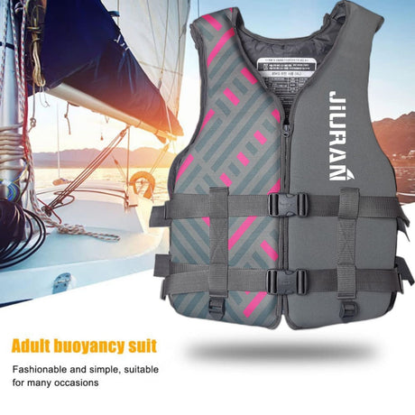 Life Jacket for Unisex Adjustable Safety Breathable Life Vest for Men Women(Grey-S)