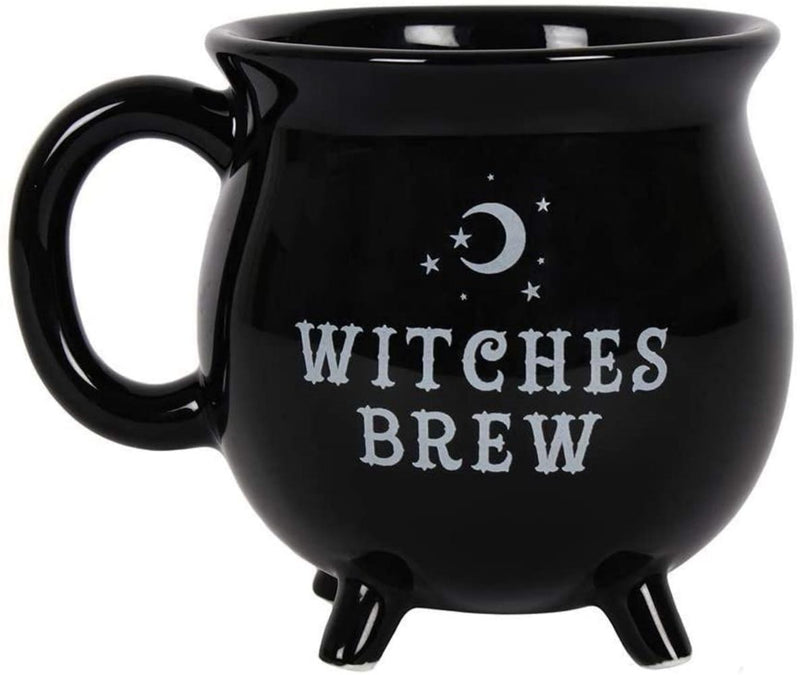 Witches Brew Black Cauldron Coffee Mug Cup With Moon & Stars