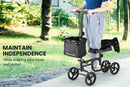 EQUIPMED Knee Scooter Walker Folding Mobility Alternative to Crutches Wheelchair