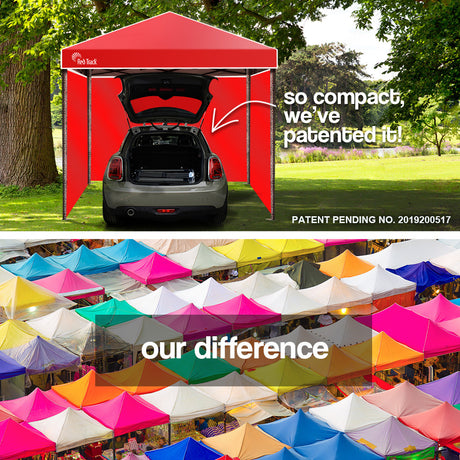 Red Track 3x3m Folding Gazebo Shade Outdoor Pop-Up Red Foldable Marquee