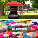 Red Track 3x3m Folding Gazebo Shade Outdoor Pop-Up Red Foldable Marquee