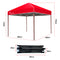 Red Track 3x3m Folding Gazebo Shade Outdoor Pop-Up Red Foldable Marquee