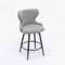 2x Swivel Bar Stools Tufted Counter Chairs with Stud Trim and Metal Base-Dark Grey