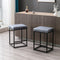 2x Counter Height Bar Stools with Footrest Backless Kitchen Dining Cafe Chair with Thick Cushion & Sturdy Metal Steel Frame-Slate