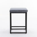 2x Counter Height Bar Stools with Footrest Backless Kitchen Dining Cafe Chair with Thick Cushion & Sturdy Metal Steel Frame-Slate