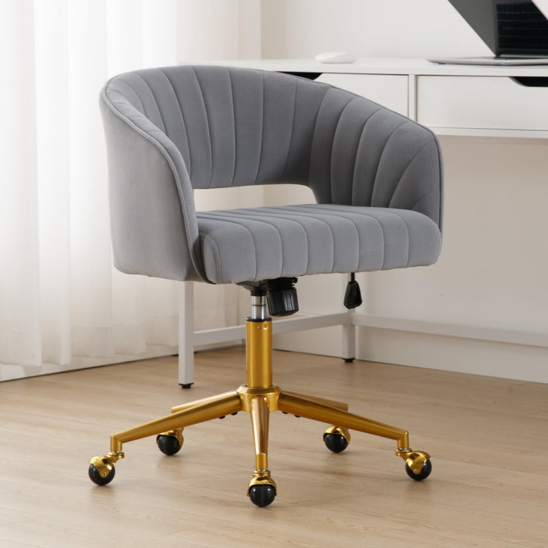 Velvet Home Office Chair- Grey