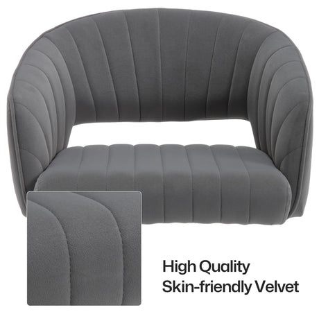 Velvet Home Office Chair- Grey