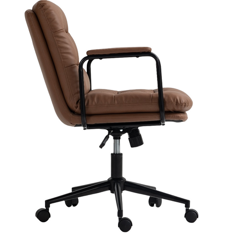 Faux Leather Office Chair -Brown