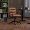 Faux Leather Office Chair -Brown