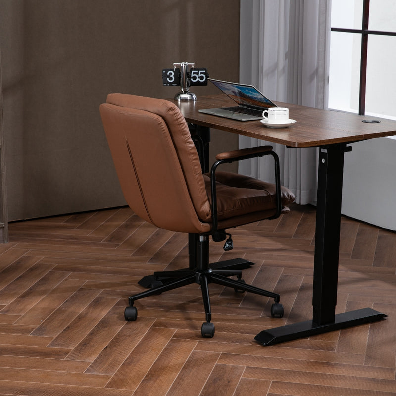 Faux Leather Office Chair -Brown