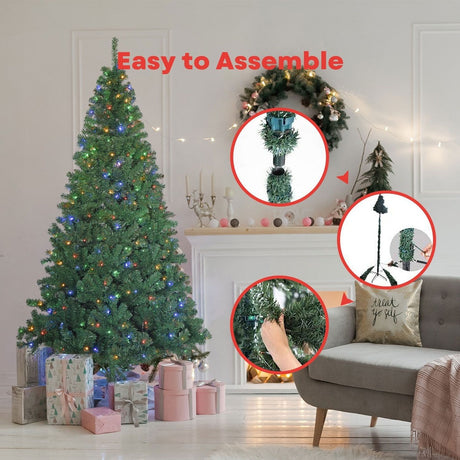 Festiss 2.4m Christmas Tree with 4 Colour LED FS-TREE-07