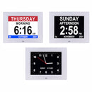 GOMINIMO Day Date Calendar Clock Dementia Clock Digital Alarm Clock with Large LCD Screen (White) GO-DDC-100-JSC