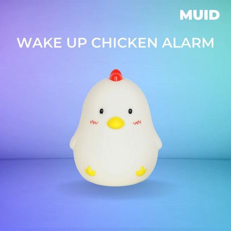 Muid Wake Up Chicken Night Lamp Alarm Clock White HM--104-MUID