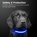 Floofi Solar USB Rechargable LED Dog Collar (M Blue) - PT-DC-136-QQQ