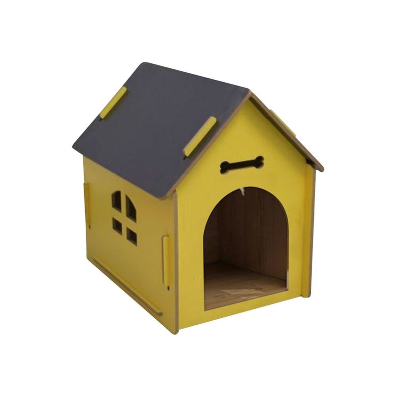 Floofi Wooden Pet House No Door (XL Yellow) - PT-PH-188-GF