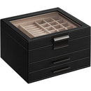 SONGMICS Jewelry Box 3-Layer with 2 Drawers Graphite Black JBC239BK