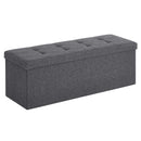 SONGMICS 110cm Folding Storage Ottoman Bench Foot Rest Stool Dark Gray