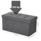 SONGMICS 76cm Folding Storage Ottoman Bench Foot Rest Stool Dark Gray