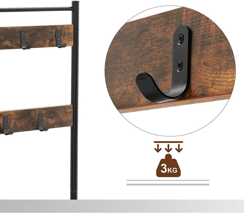 VASAGLE Coat Rack Stand Height 175 cm Rustic Brown HSR41BX