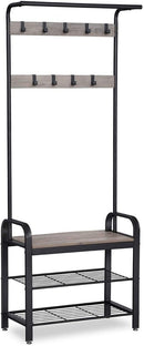 VASAGLE Coat Rack Stand Greige and Black HSR40MB