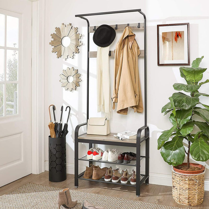 VASAGLE Coat Rack Stand Greige and Black HSR40MB