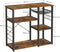 VASAGLE Baker's Rack Kitchen Shelf with Steel Frame Wire Basket and 6 Hooks Rustic Brown and Black KKS90X