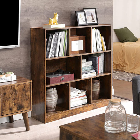 VASAGLE Bookcase with Open Shelves Rustic Brown LBC55BX