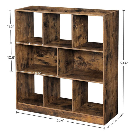 VASAGLE Bookcase with Open Shelves Rustic Brown LBC55BX