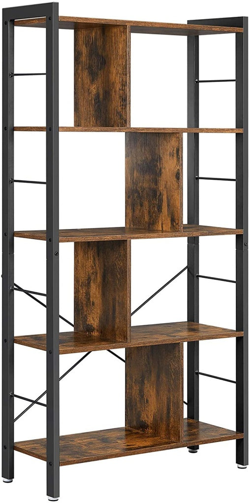 VASAGLE Bookshelf Rustic Brown and Black LBC12BX