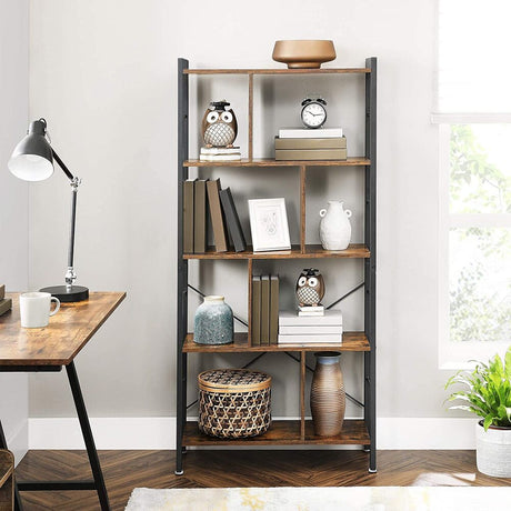 VASAGLE Bookshelf Rustic Brown and Black LBC12BX