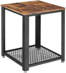 VASAGLE Coffee Table with Mesh Shelf Rustic Brown and Black LET41X