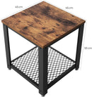 VASAGLE Coffee Table with Mesh Shelf Rustic Brown and Black LET41X