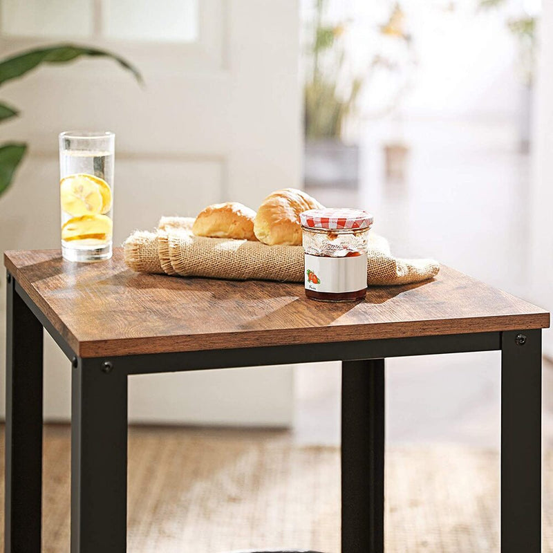 VASAGLE Coffee Table with Mesh Shelf Rustic Brown and Black LET41X