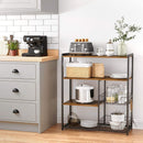 VASAGLE Baker’s Rack Kitchen Island with 2 Metal Mesh Baskets Shelves and Hooks Industrial Style Rustic Brown KKS96X