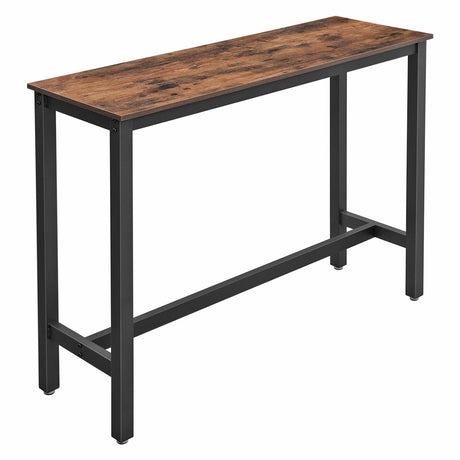 VASAGLE Bar Table 120cm Rustic Brown and Black LBT12X