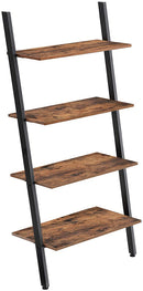 VASAGLE Ladder Shelf 4-Tier Rustic Brown and Black LLS43BX