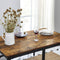 VASAGLE Dining Table Set with 2 Benches Rustic Brown and Black KDT070B01