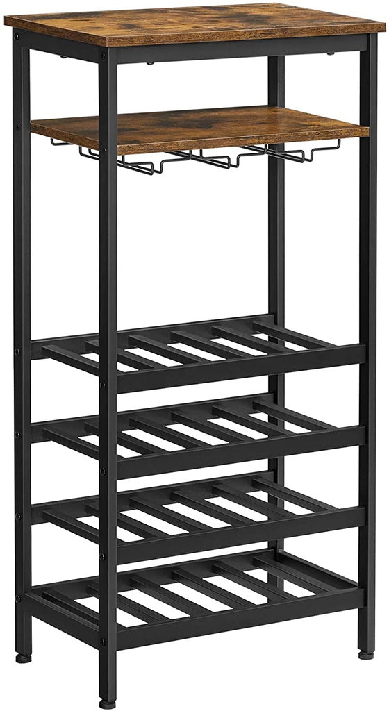 VASAGLE Wine Rack Rustic Brown and Black LWR020B01