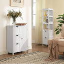 VASAGLE Floor Cabinet with 3 Drawers and Adjustable Shelf White BBC49WT