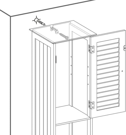 VASAGLE Floor Cabinet with 2 Doors and Shelves White BBC69WT