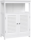 VASAGLE Floor Cabinet with Shelf and 2 Doors White BBC40WT