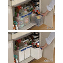 [6-PACK] INOMATA Japan Under-sink Storage Box Transparent With Casters 46*16*27cm