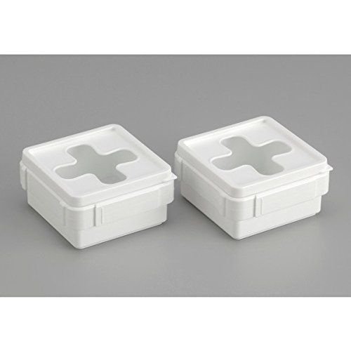 [6-PACK] INOMATA Japan Cross Stitching Small Items Storage Box (2pack) 8.5*8.5*9cm