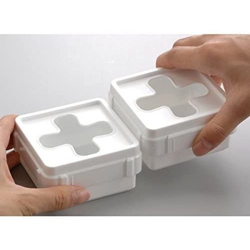 [6-PACK] INOMATA Japan Cross Stitching Small Items Storage Box (2pack) 8.5*8.5*9cm