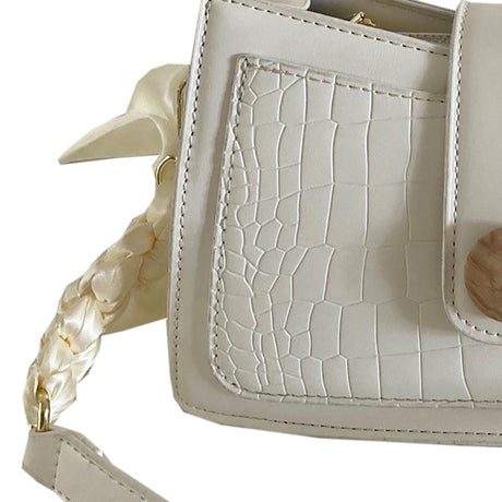 White Handbag With Ribbon