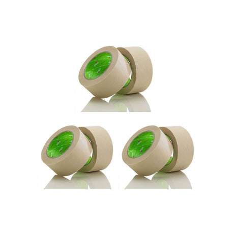 6x Ubis 4800 Packing Tape Kraft Paper 48mmx50m - Eco Brown Carton Sealing