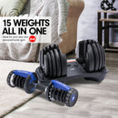 Powertrain 48KG Adjustable Dumbbell Set With Stand Blue