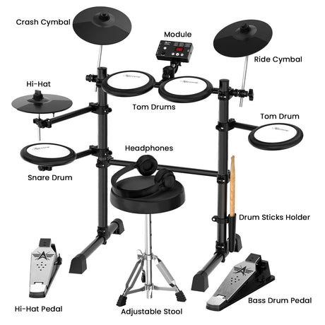 Karrera TDX-16 Electronic Drum Kit with Pedals