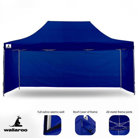 Wallaroo Gazebo Tent Marquee 3x4.5m PopUp Outdoor  Blue