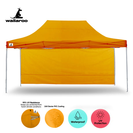 Wallaroo Gazebo Tent Marquee 3x4.5m PopUp Outdoor Orange